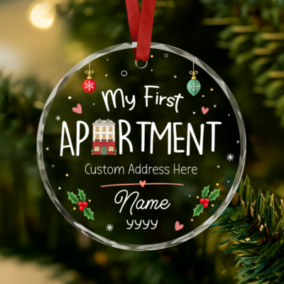 Personalized My First Apartment Ornament, New Apartment Christmas Ornament, First Apartment Gift, New Home Gift, Renter Christmas Gift