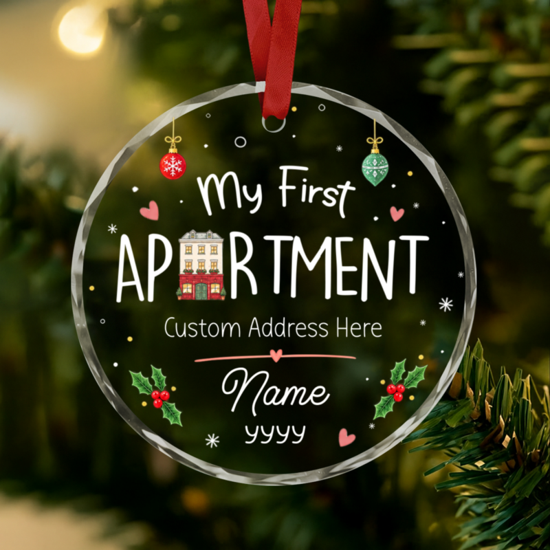Personalized My First Apartment Ornament, New Apartment Christmas Ornament, First Apartment Gift, New Home Gift, Renter Christmas Gift