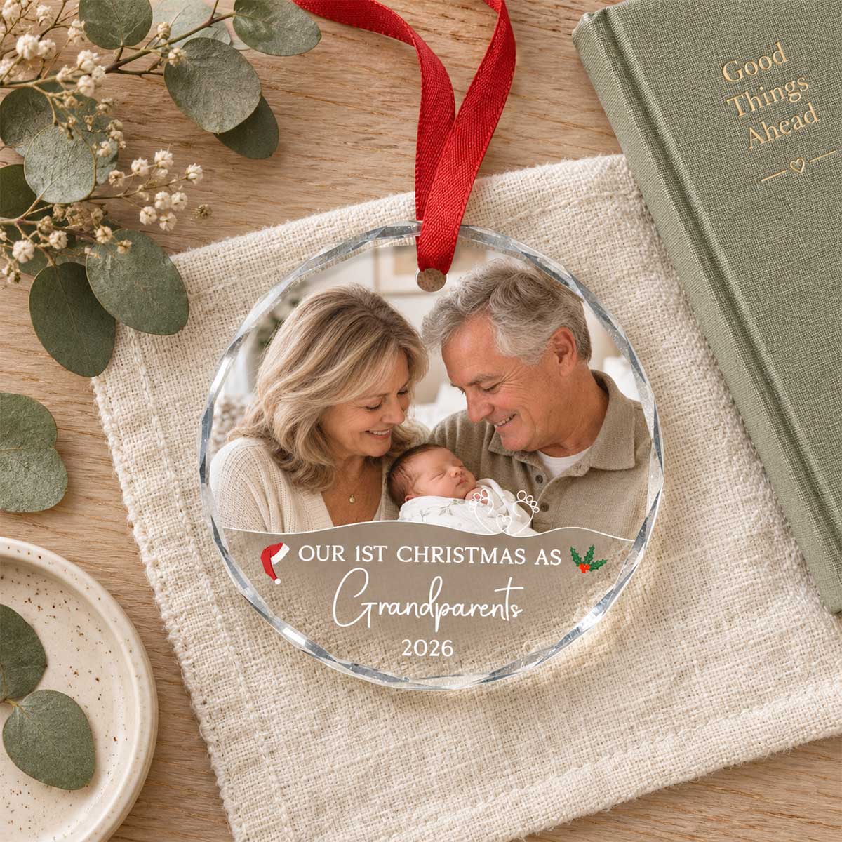 First Christmas As Grandparents Ornament, Personalized New Grandparents Christmas Gift, 1st Time Grandparents Ornament, First Grandchild Gift