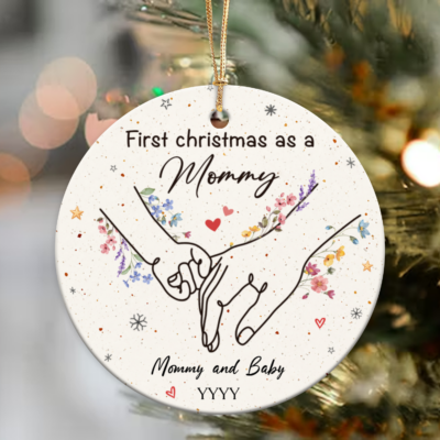 First Christmas as a Mommy Ornament, Personalized New Mom Christmas Ornament, First Time Mom Gift, Mommy Gift from Baby, New Mom Keepsake