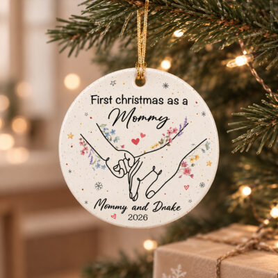 First Christmas as a Mommy Ornament, Personalized New Mom Christmas Ornament, First Time Mom Gift, Mommy Gift from Baby, New Mom Keepsake