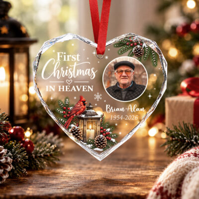 First Christmas in Heaven Ornament, Personalized Memorial Photo Ornament, Christmas Remembrance Gift, Loss of Loved One Gift