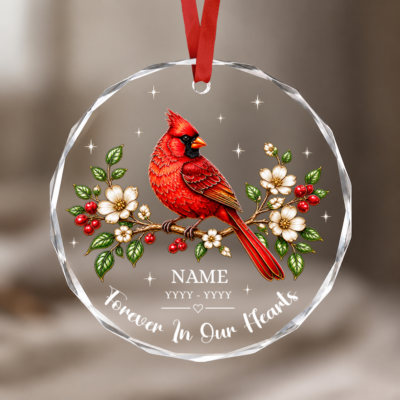 Personalized Cardinal Memorial Ornament, Remembrance Christmas Gift, In Memory of Loved One Ornament, Sympathy Gift, Bereavement Gift