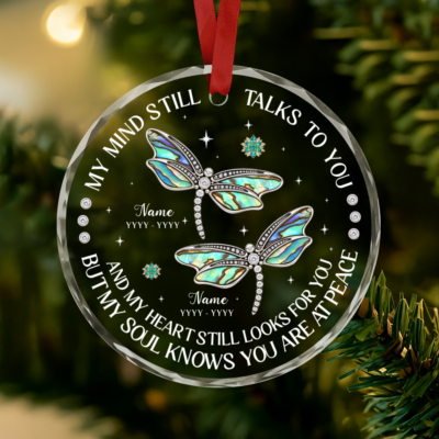 Remembrance Dragonfly Ornament, Personalized Christmas Sympathy Ornament, Loss of Mom and Dad Gift, Loss of Loved One Gift