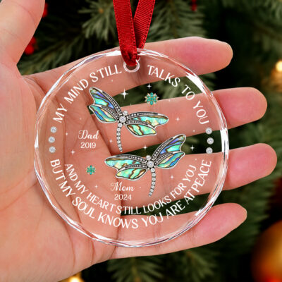 Remembrance Dragonfly Ornament, Personalized Christmas Sympathy Ornament, Loss of Mom and Dad Gift, Loss of Loved One Gift