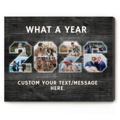 Personalized 2026 Photo Collage Canvas, Custom Family Year in Review, Christmas Family Gift, Family Photo Gift, Family Memory Gift