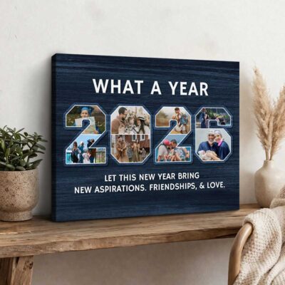 Personalized 2026 Photo Collage Canvas, Custom Family Year in Review, Christmas Family Gift, Family Photo Gift, Family Memory Gift