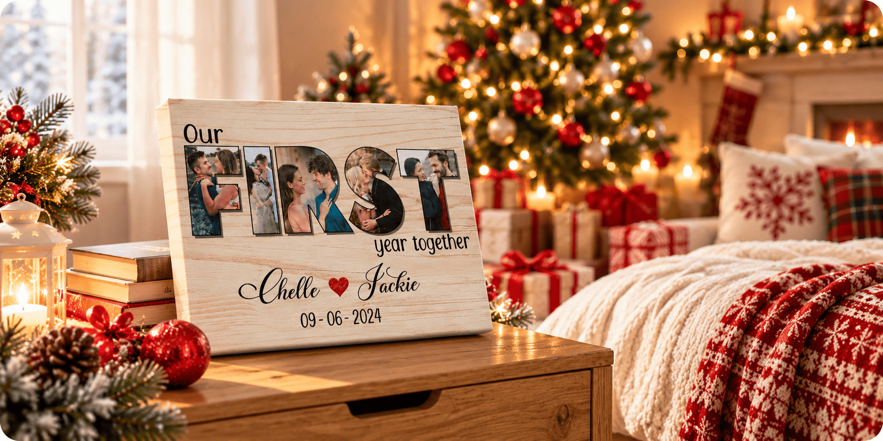 one year together canvas banner
