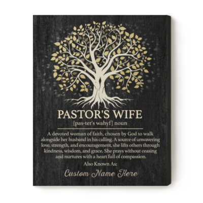 Personalized Pastor Wife Canvas Print, Pastor's Wife Definition Wall Art, Appreciation Gift for Church First Lady