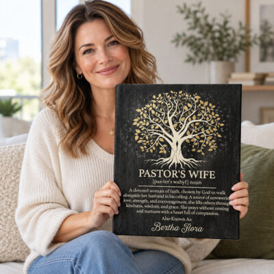 Personalized Pastor Wife Canvas Print, Pastor's Wife Definition Wall Art, Appreciation Gift for Church First Lady