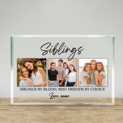 Personalized Siblings Photo Acrylic Plaque, Christmas Gift for Brother and Sister, Family Memory Keepsake