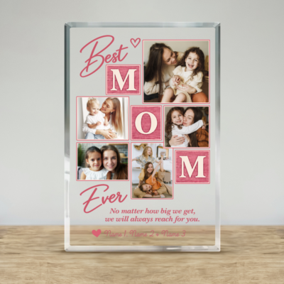 Personalized Best Mom Ever Acrylic Plaque, Custom Photo Gift for Mom, Mom Christmas Gift from Kids
