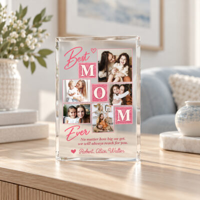 Personalized Best Mom Ever Acrylic Plaque, Custom Photo Gift for Mom, Mom Christmas Gift from Kids